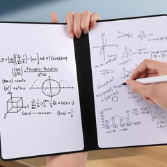 Folding A5 Whiteboard Notebook Reusable Business Whiteboard Notepad Leather Erasing Writing Board Office Accessories